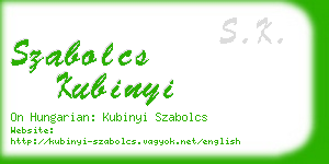 szabolcs kubinyi business card